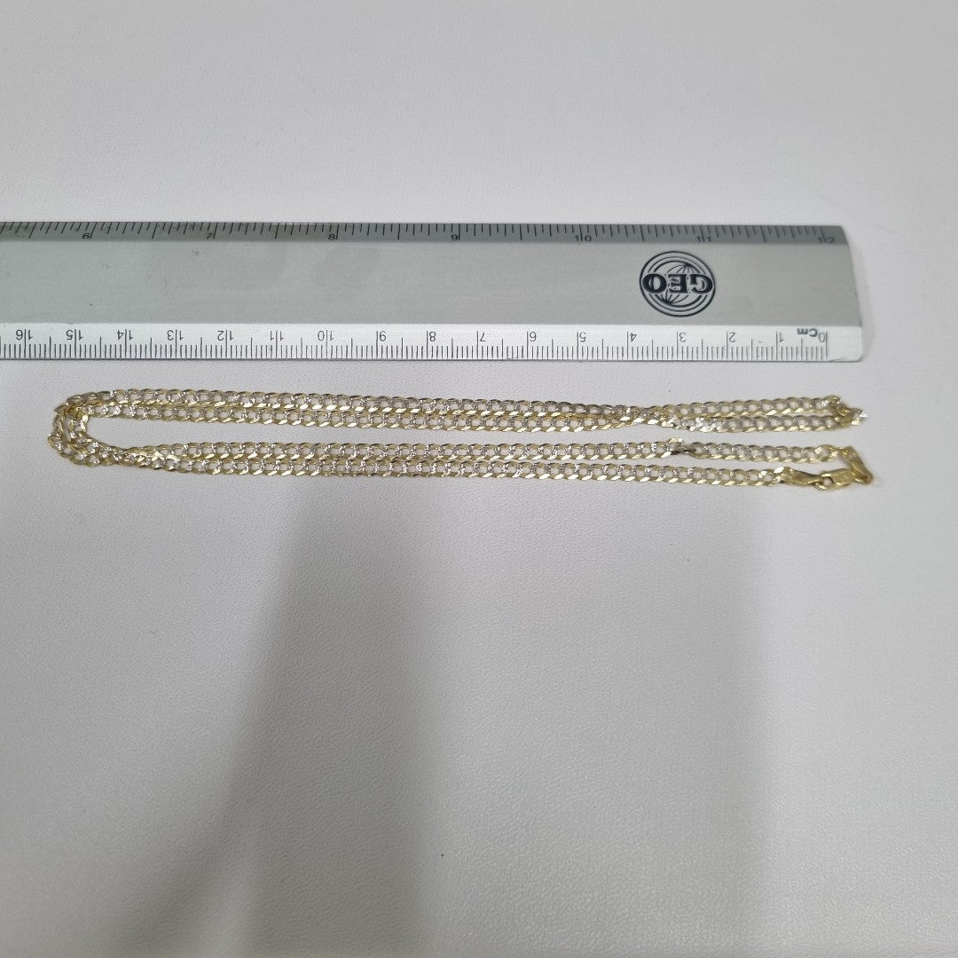 CADENAS BARBADA DIAMANTADA ORO 14K 7.3 (NUEVO)