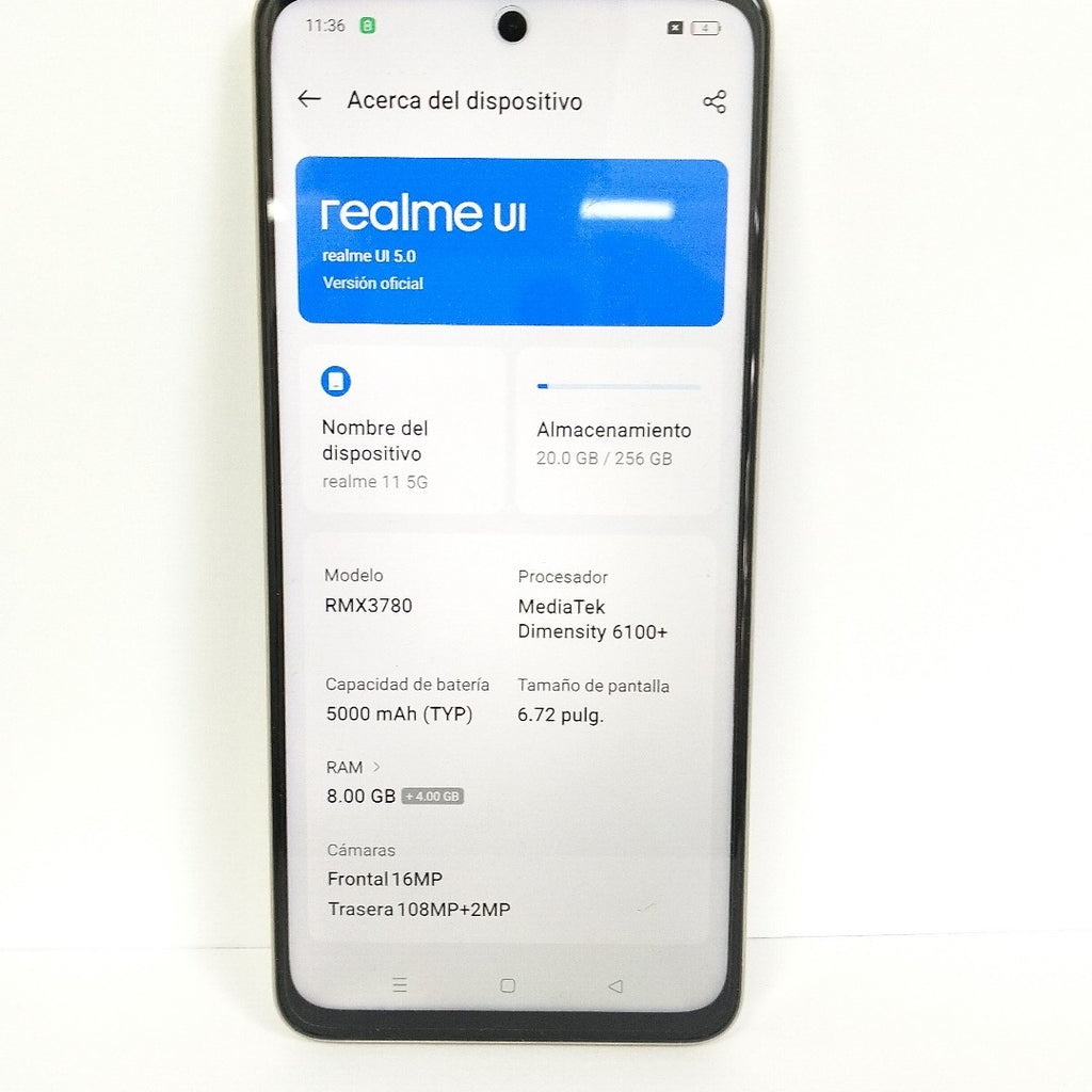 CELULAR REALME 11 5G RMX3780 (2023) 256 GB 8 GB RAM (SEMINUEVO)