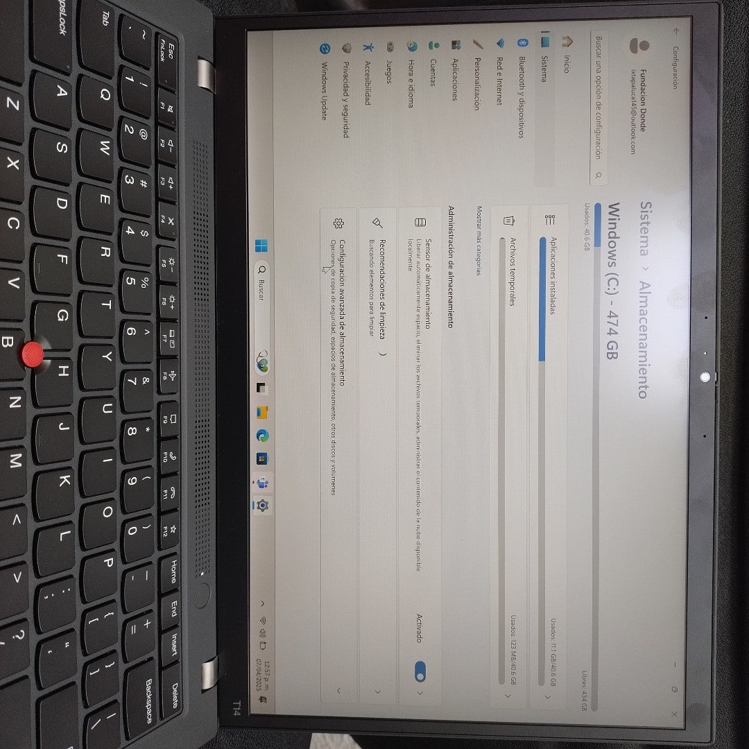 LAPTOP LENOVO THINKPAD T14 GEN 4 (2024) 512 GB SSD 16 GB RAM (SEMINUEVO)