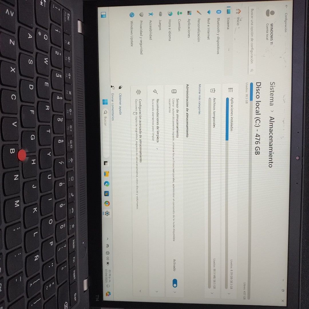 LAPTOP LENOVO THINKPAD T14 GEN 4 (2024) 512 GB SSD 16 GB RAM (SEMINUEVO)