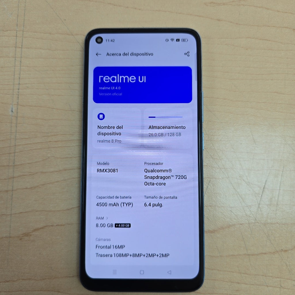 CELULAR REALME 8 PRO RMX3081 128 GB 8 GB RAM (SEMINUEVO)