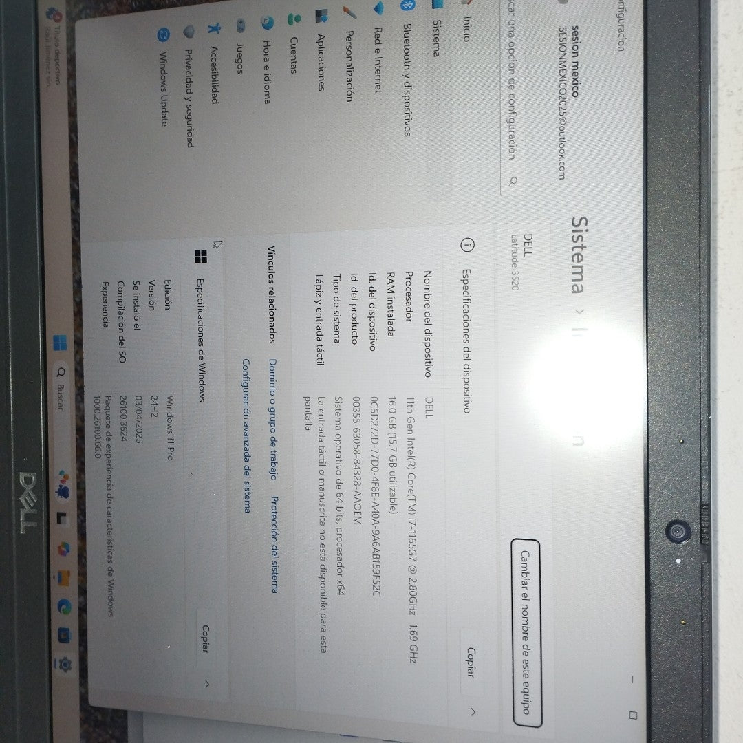 LAPTOP DELL LATITUDE 3520 (2022) 512 GB SSD 16 GB RAM (SEMINUEVO)