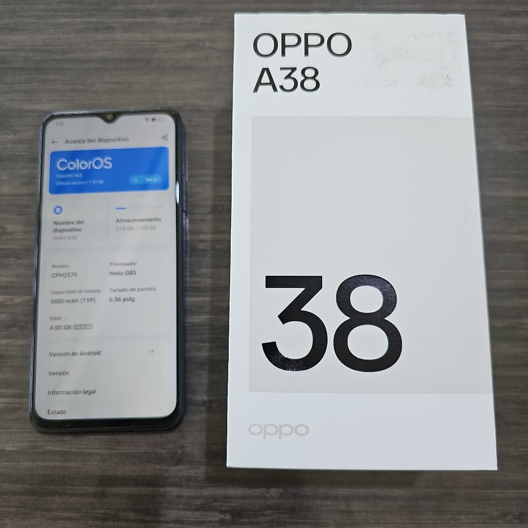 CELULAR OPPO  A38 CPH2579 (2023) 128 GB 4 GB RAM (SEMINUEVO)