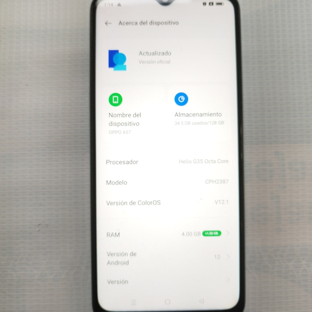 CELULAR OPPO  A57 CPH2387 128 GB 4 GB RAM (SEMINUEVO)