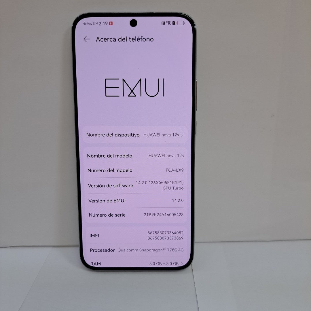 CELULAR HUAWEI NOVA 12S FOA-LX9 (2024) 256 GB 8 GB RAM (SEMINUEVO)