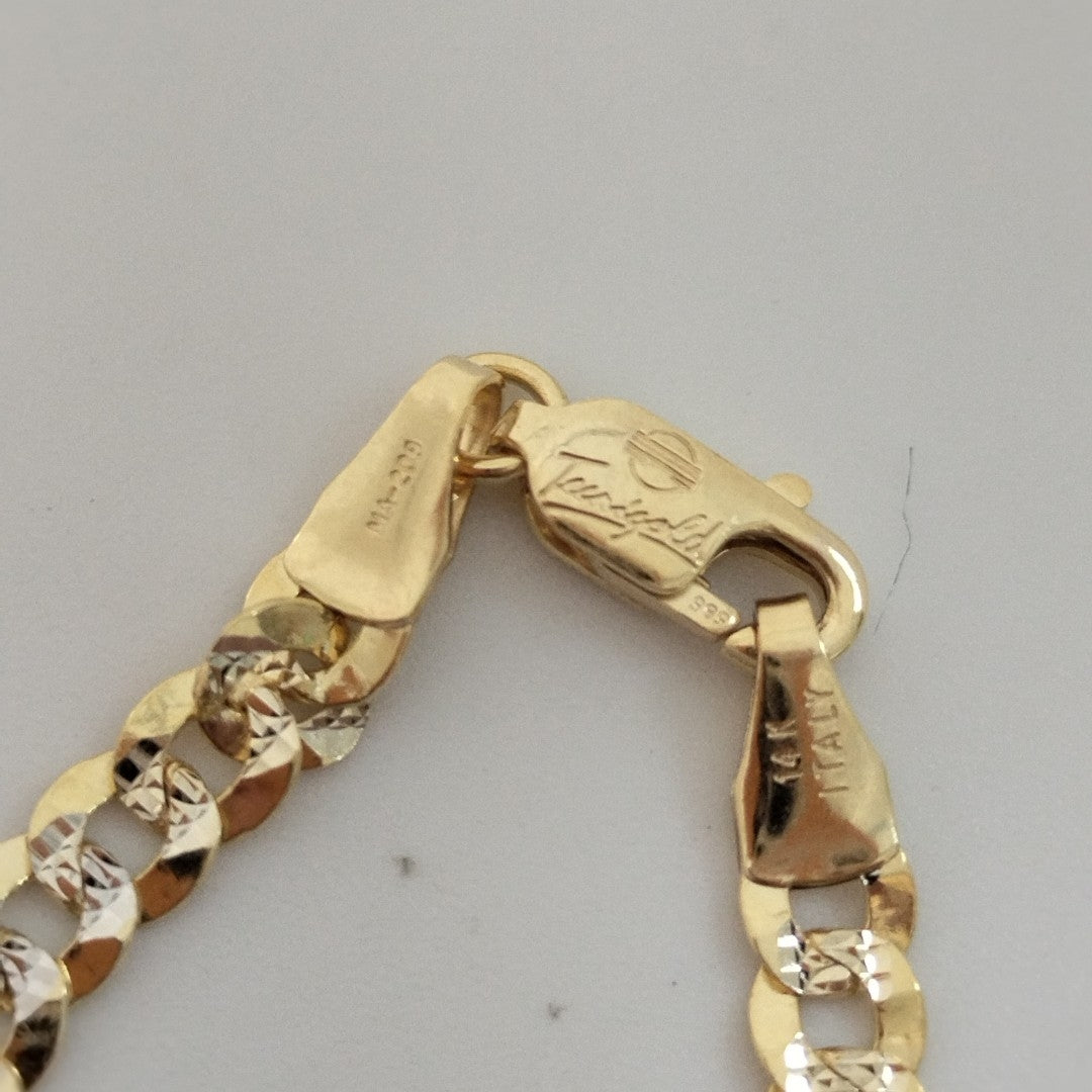 CADENAS BARBADA DIAMANTADA ORO 14K 11.6 (NUEVO)