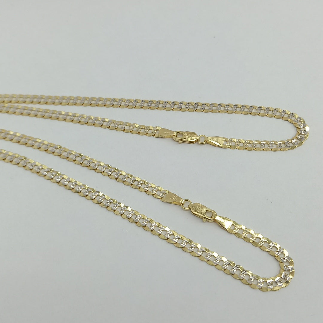 CADENAS BARBADA DIAMANTADA ORO 14K 11.5 (NUEVO)