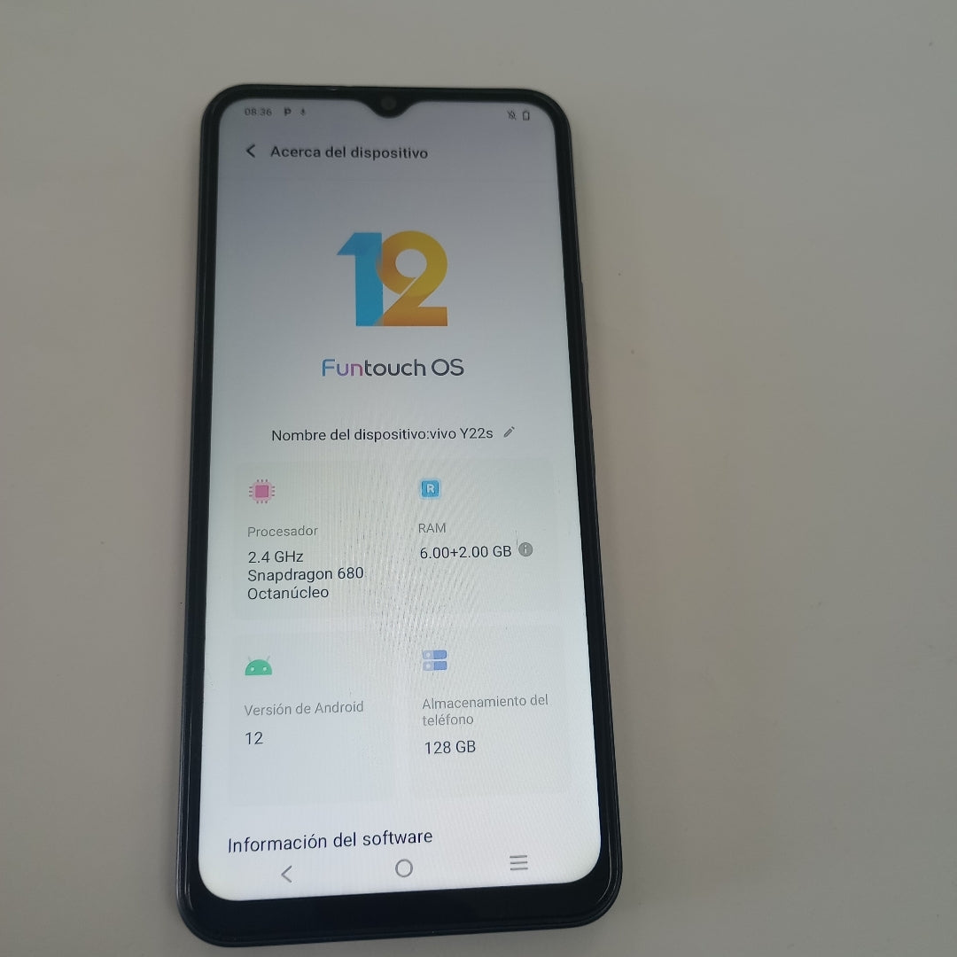 CELULAR VIVO Y22S V2206 128 GB 4 GB RAM