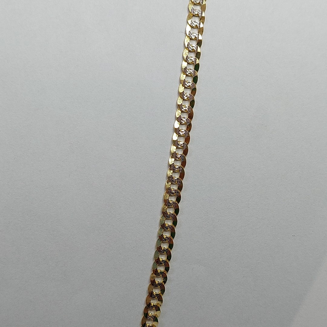CADENAS BARBADA DIAMANTADA ORO 14K 11.5 (NUEVO)