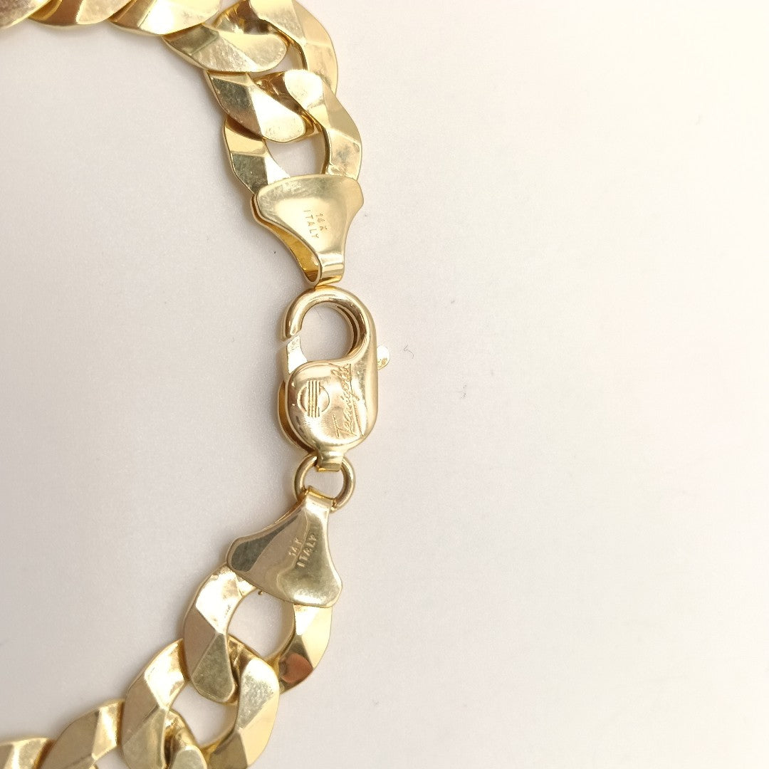 PULSERAS CABALLERO BARBADA AMARILLA ORO 14K 29.6 (NUEVO)