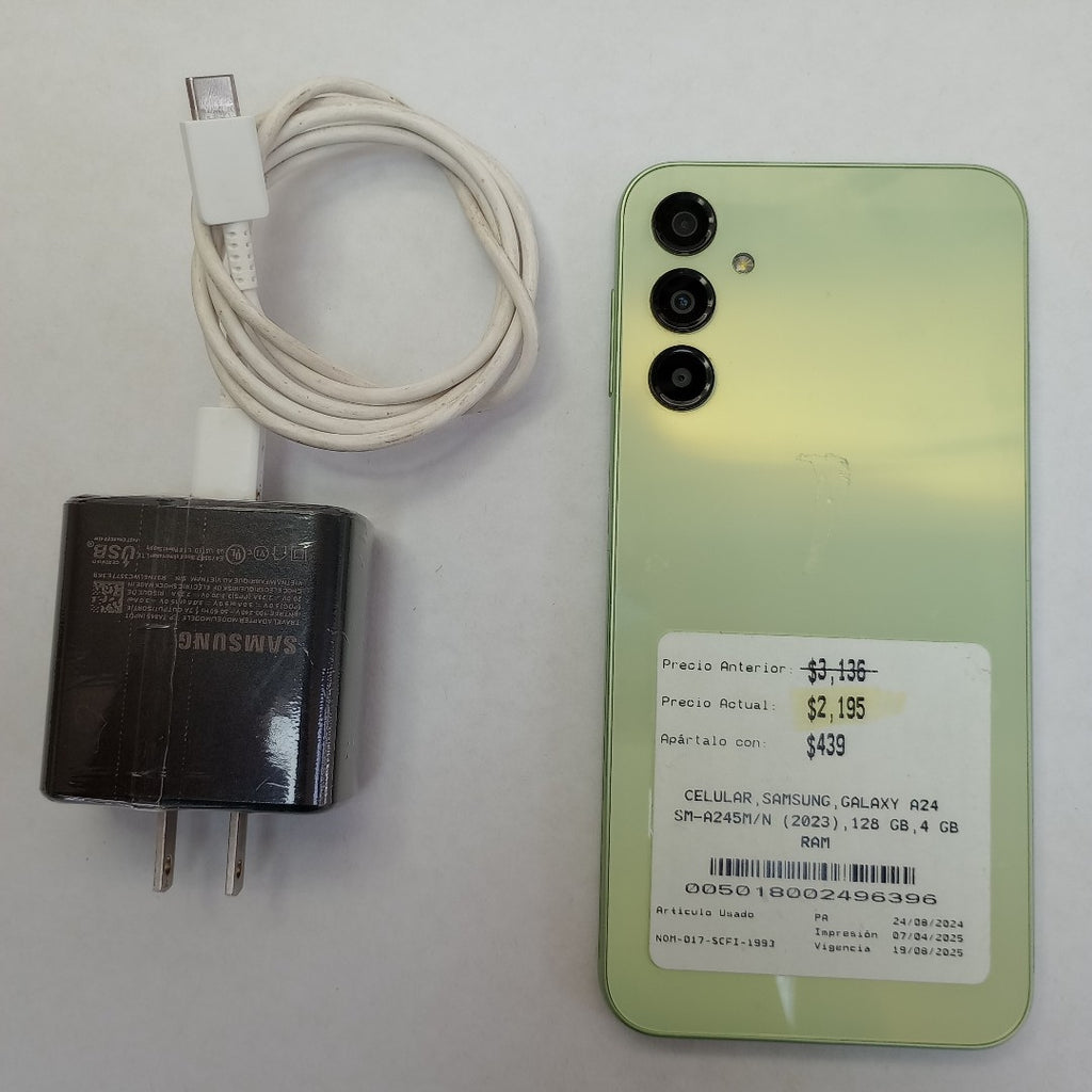 CELULAR SAMSUNG GALAXY A24 SM-A245M/N (2023) 128 GB 4 GB RAM (SEMINUEVO)
