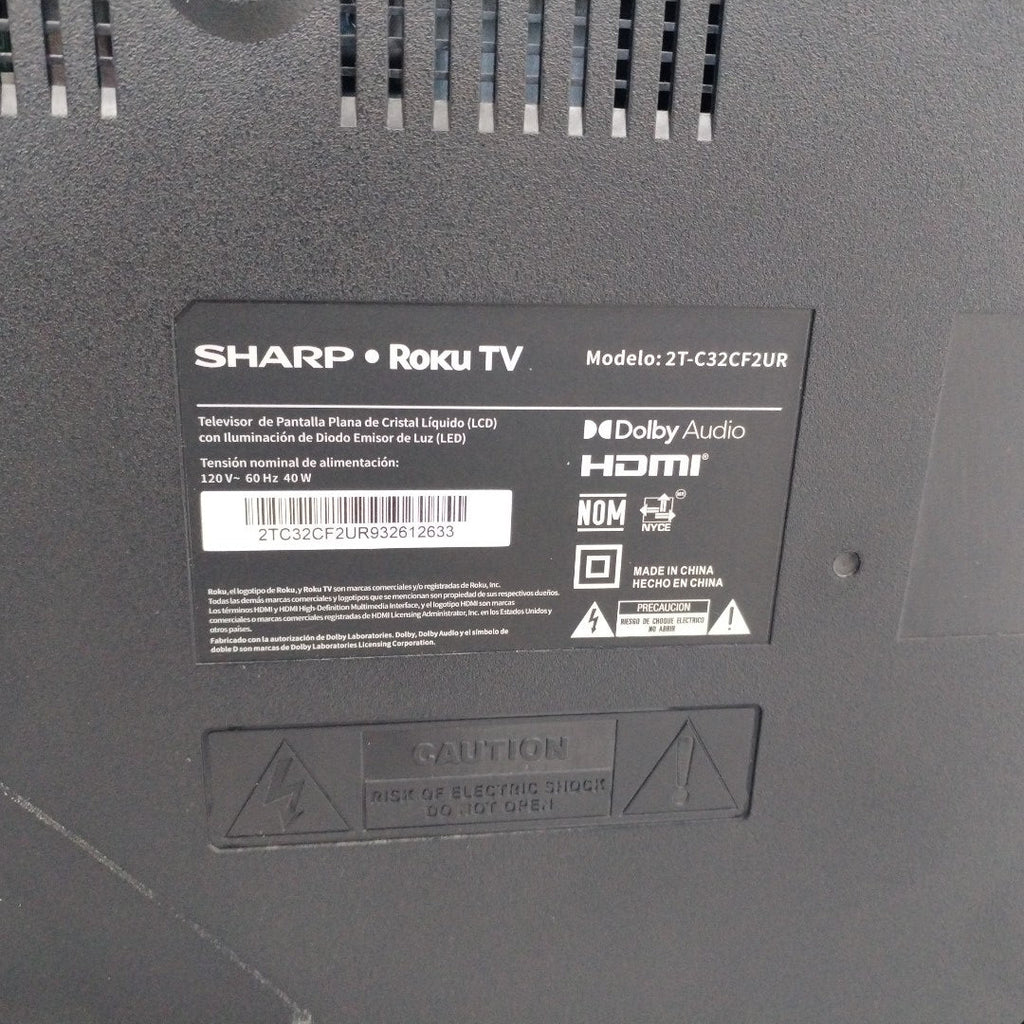 PANTALLA SHARP 2T-C32CF2UR (2020) 32" LED HD (SEMINUEVO)