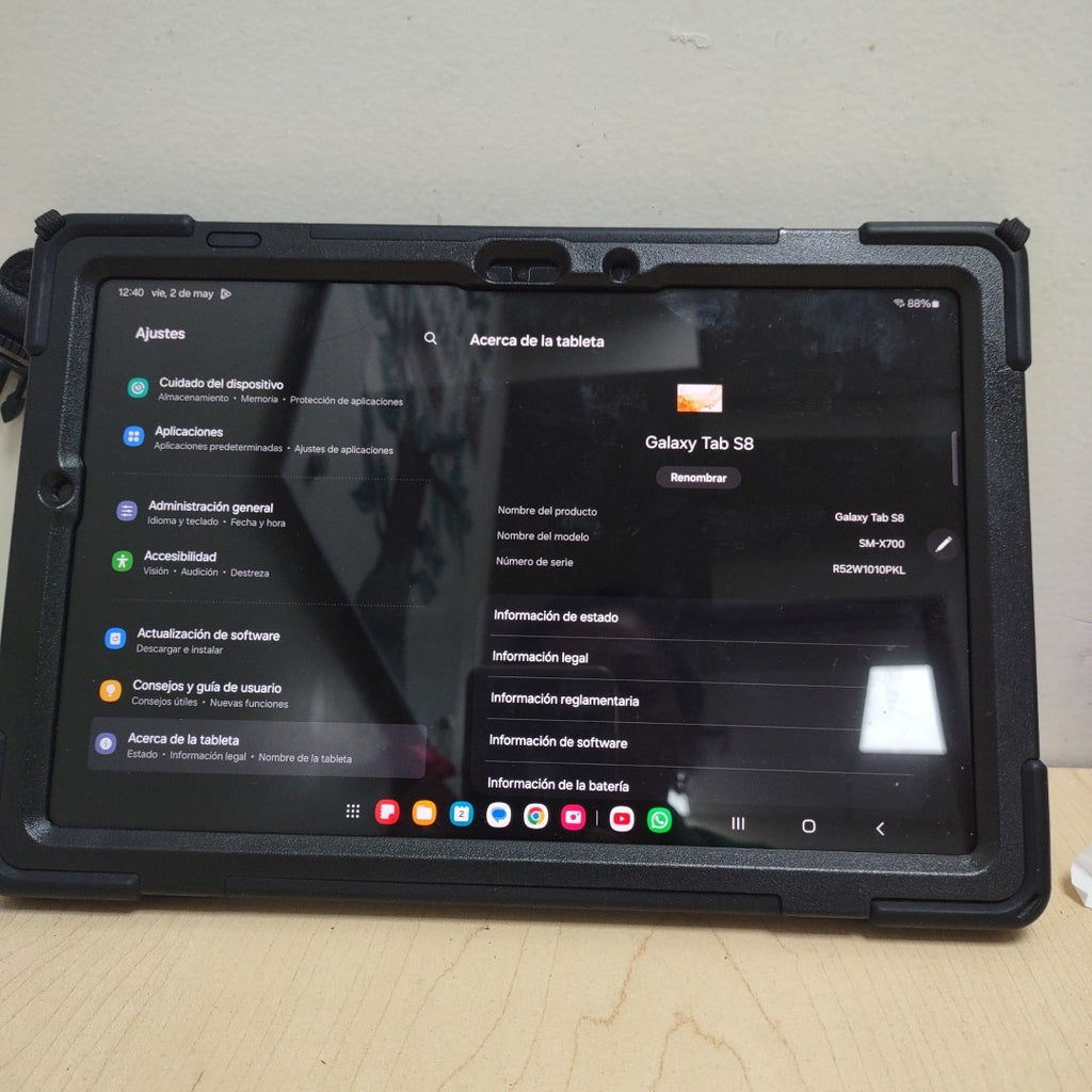 TABLETA SAMSUNG GALAXY TAB S8 SM-X700 256 GB 8 GB RAM (SEMINUEVO)