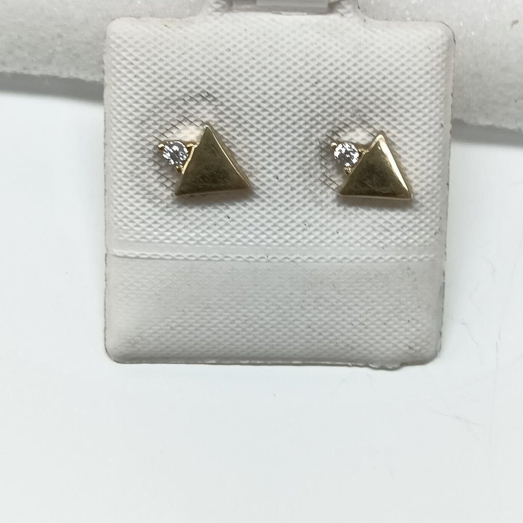 10005BRO21900B219 FRD3 BROQUEL DE TRIANGULO CON UNA CIRCONIA ORO 14K 1GRS (NUEVO)