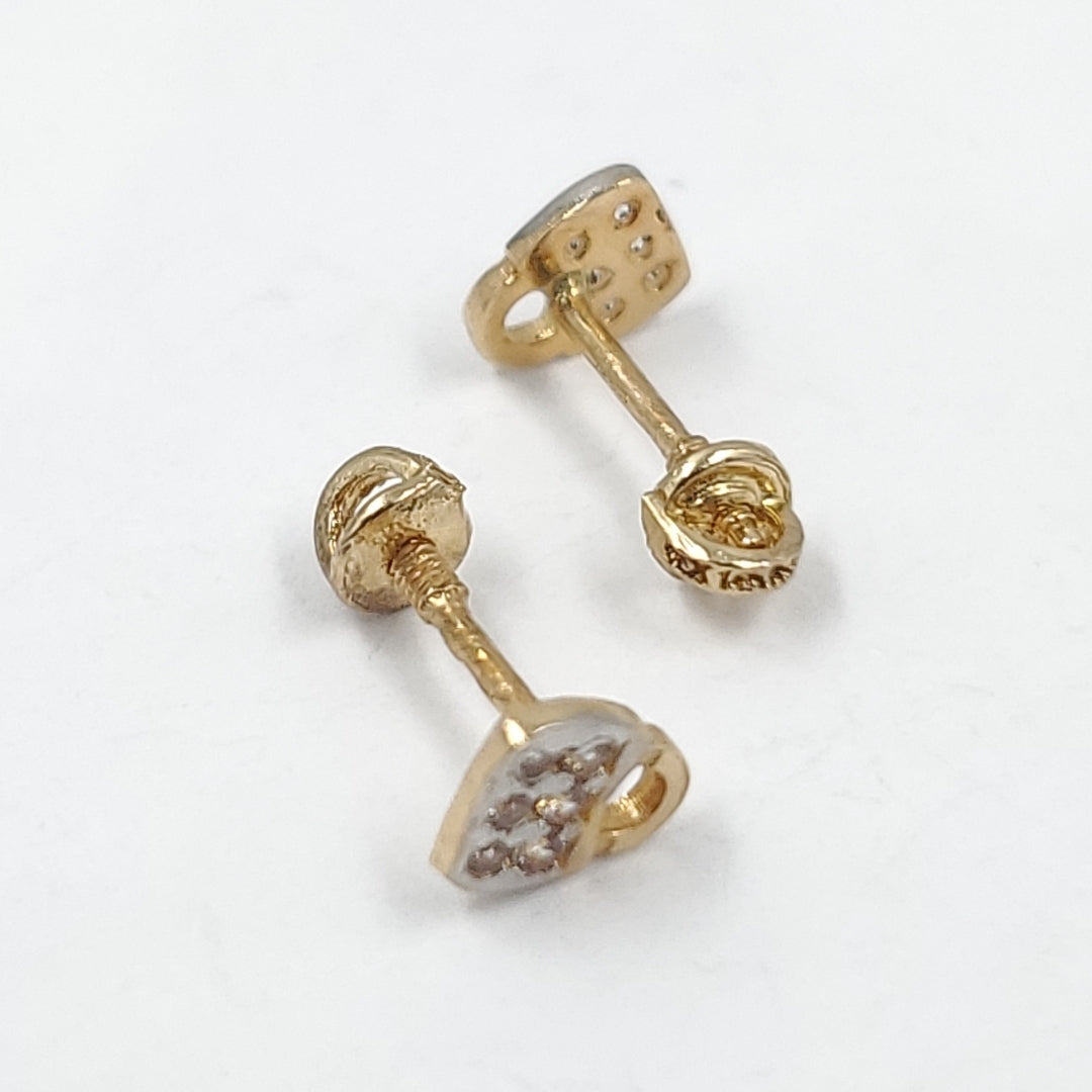 Broqueles para Dama Oro amarillo 14 K "Candado" con Circonias (nuevo)