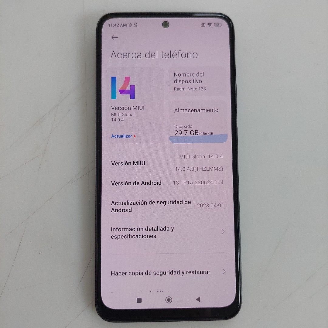 CELULAR XIAOMI REDMI NOTE 12S 2303ERA42L (2023) 256 GB 8 GB RAM (SEMINUEVO)