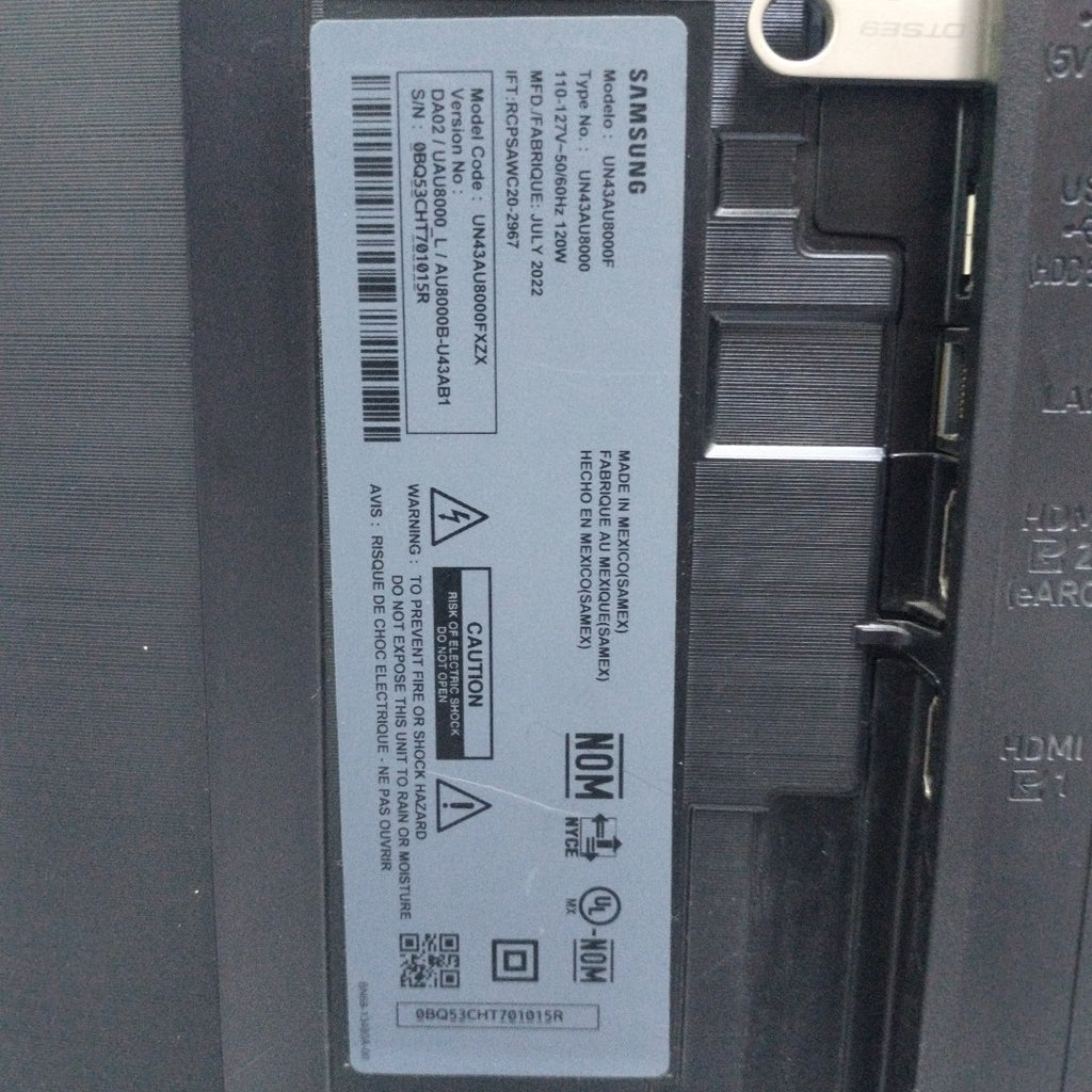 PANTALLA SAMSUNG UN43AU8000F (2022) 43" LED 4K (SEMINUEVO)