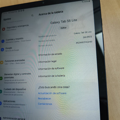 TABLETA SAMSUNG GALAXY TAB S6 LITE SM-P613 64 GB 4 GB RAM (SEMINUEVO)