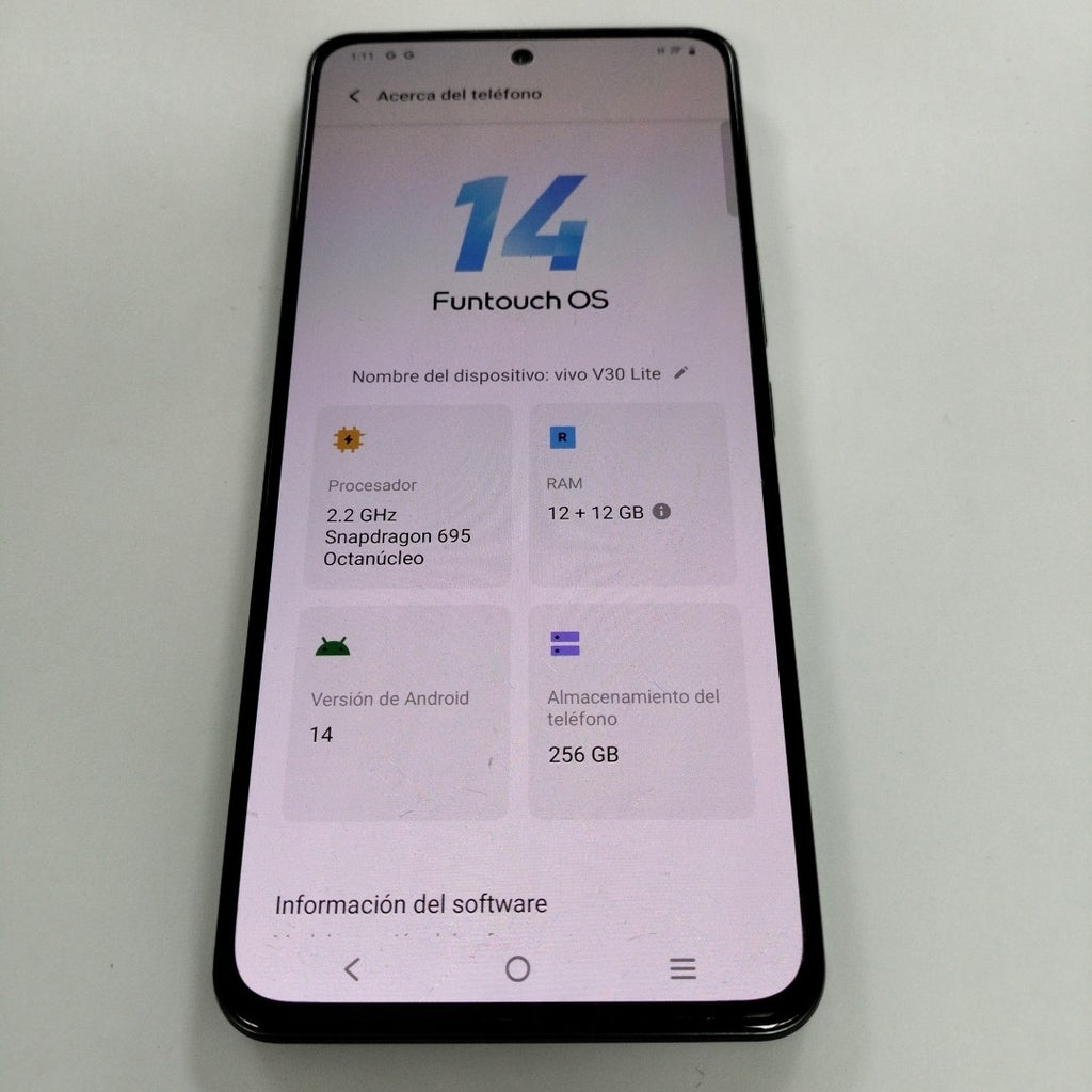CELULAR VIVO V30 LITE V2314 (2023) 256 GB 12 GB RAM (SEMINUEVO)