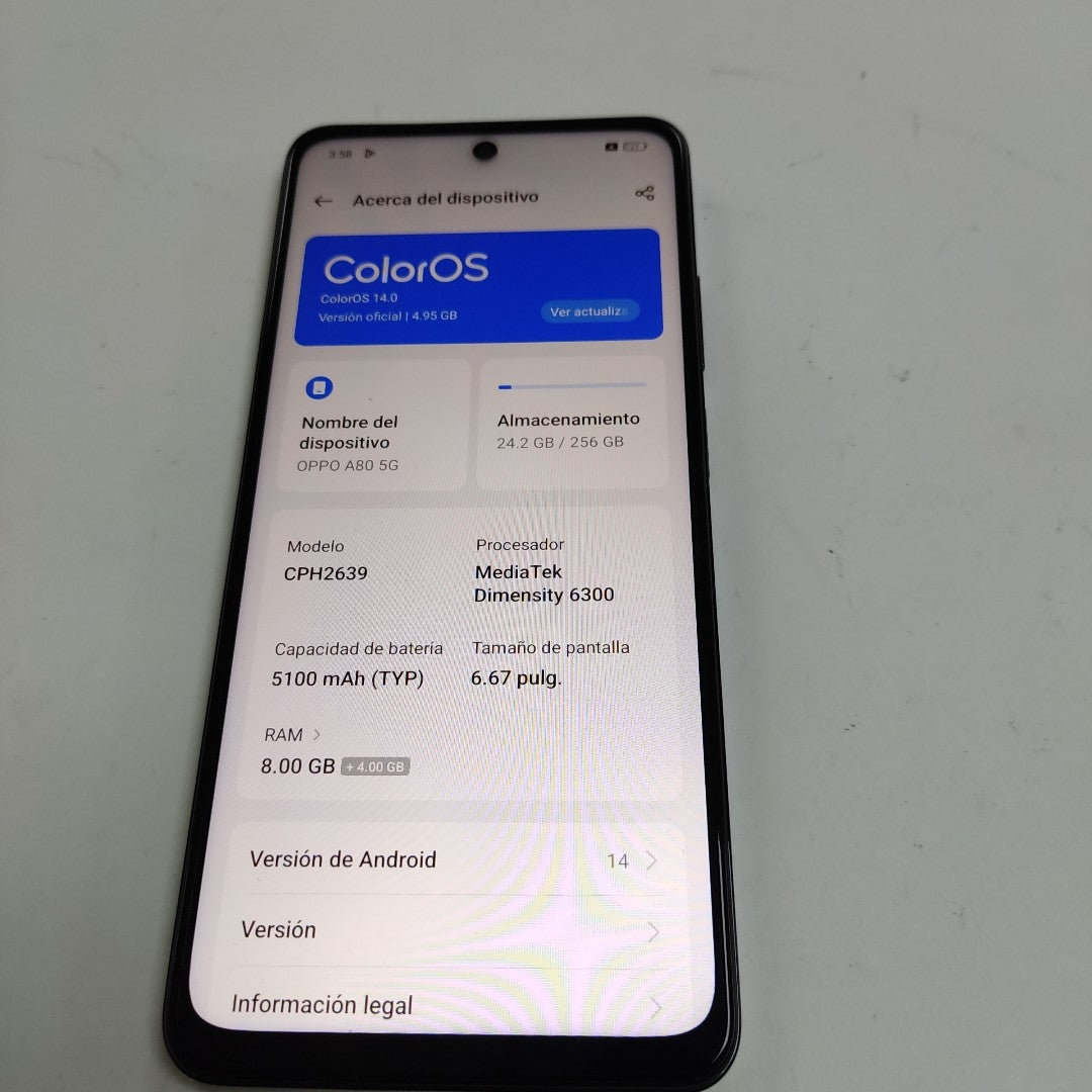 CELULAR OPPO  A80 5G CPH2639 (2024) 256 GB 8 GB RAM (SEMINUEVO)