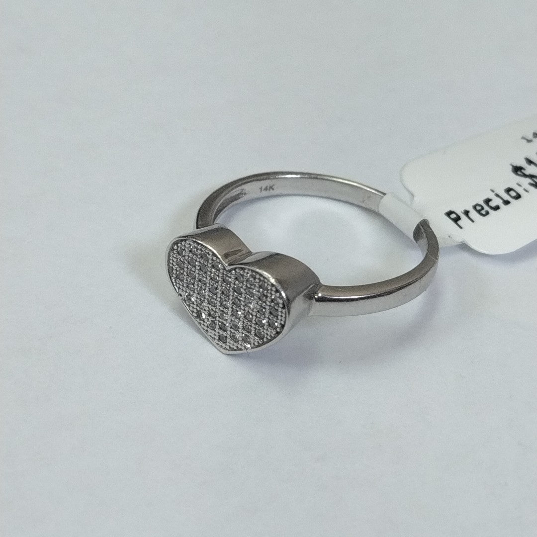 10212AND00075B1178 FRD5 ANILLO DE CORAZON CON CIRCONIAS O/B ORO 14K 3.9GRS (NUEVO)