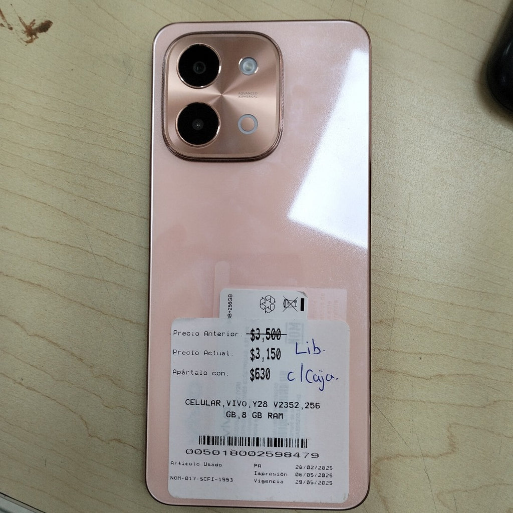 CELULAR VIVO Y28 V2352 256 GB 8 GB RAM (SEMINUEVO)