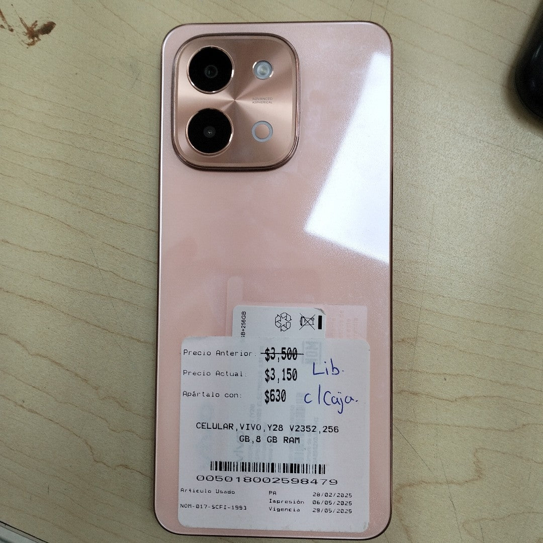 CELULAR VIVO Y28 V2352 256 GB 8 GB RAM (SEMINUEVO)