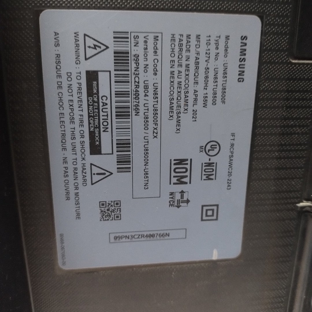 PANTALLA SAMSUNG UN65TU8500F (2020) 65" LED 4K (SEMINUEVO)