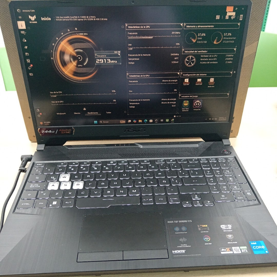 LAPTOP ASUS TUF GAMING F15 FX506HCB-HN144W (2022) 512 GB SSD 8 GB RAM (SEMINUEVO)