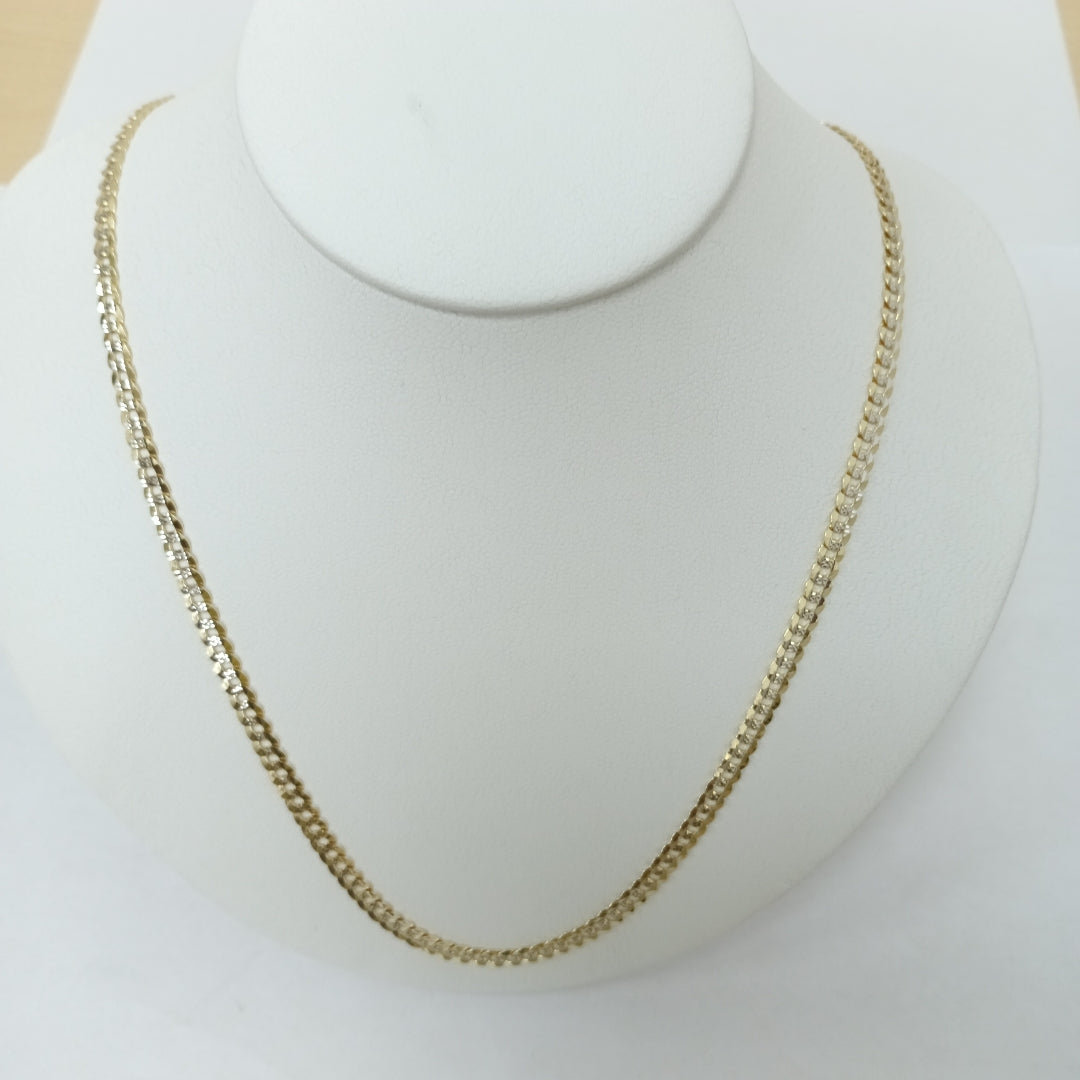 CADENAS BARBADA DIAMANTADA ORO 14K 11.6 (NUEVO)
