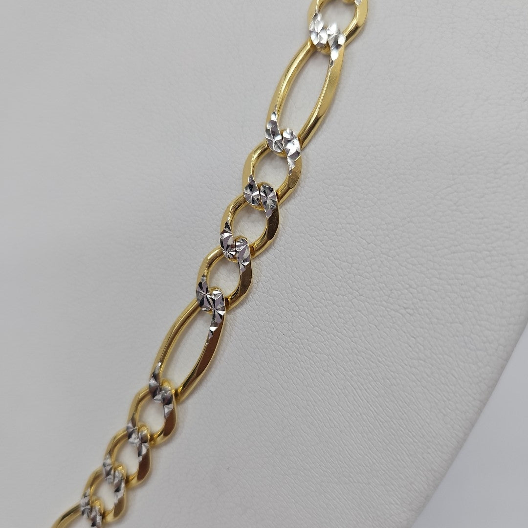 CADENAS CARTIER 3*1 DIAMANTADA ORO 14K 38.5 (NUEVO)