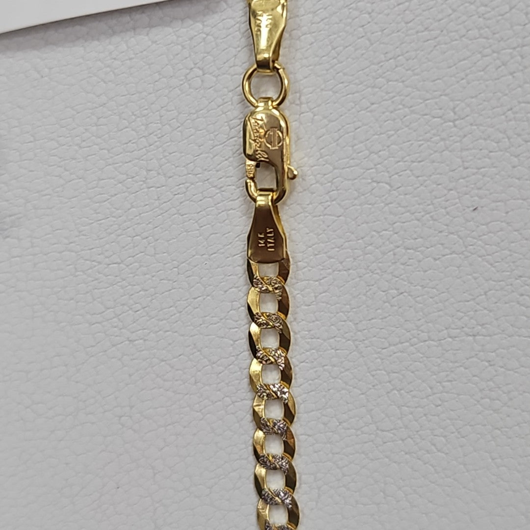 CADENAS BARBADA DIAMANTADA ORO 14K 6.6 (NUEVO)