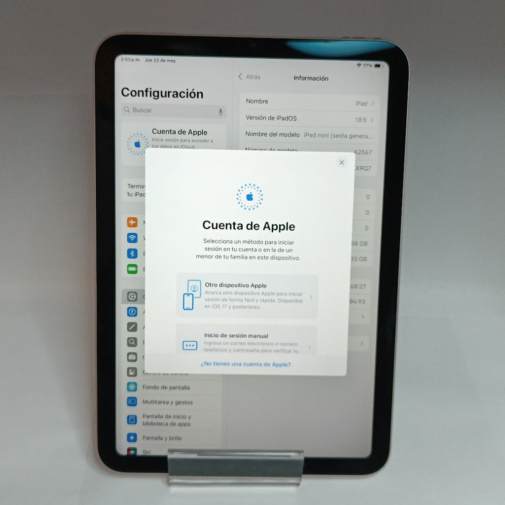 TABLETA APPLE IPAD MINI 6 A2567 256 GB 4 GB RAM (SEMINUEVO)