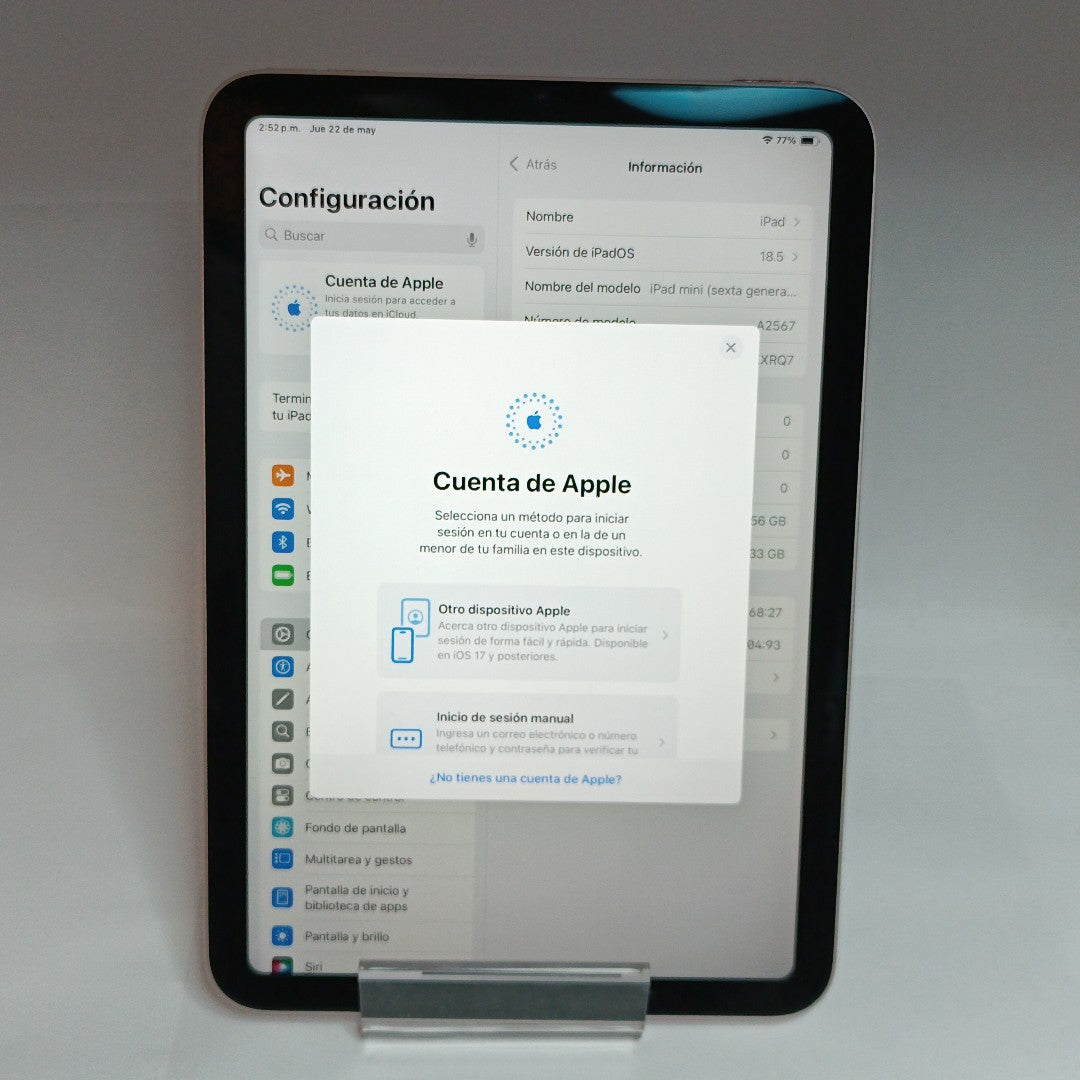 TABLETA APPLE IPAD MINI 6 A2567 256 GB 4 GB RAM (SEMINUEVO)