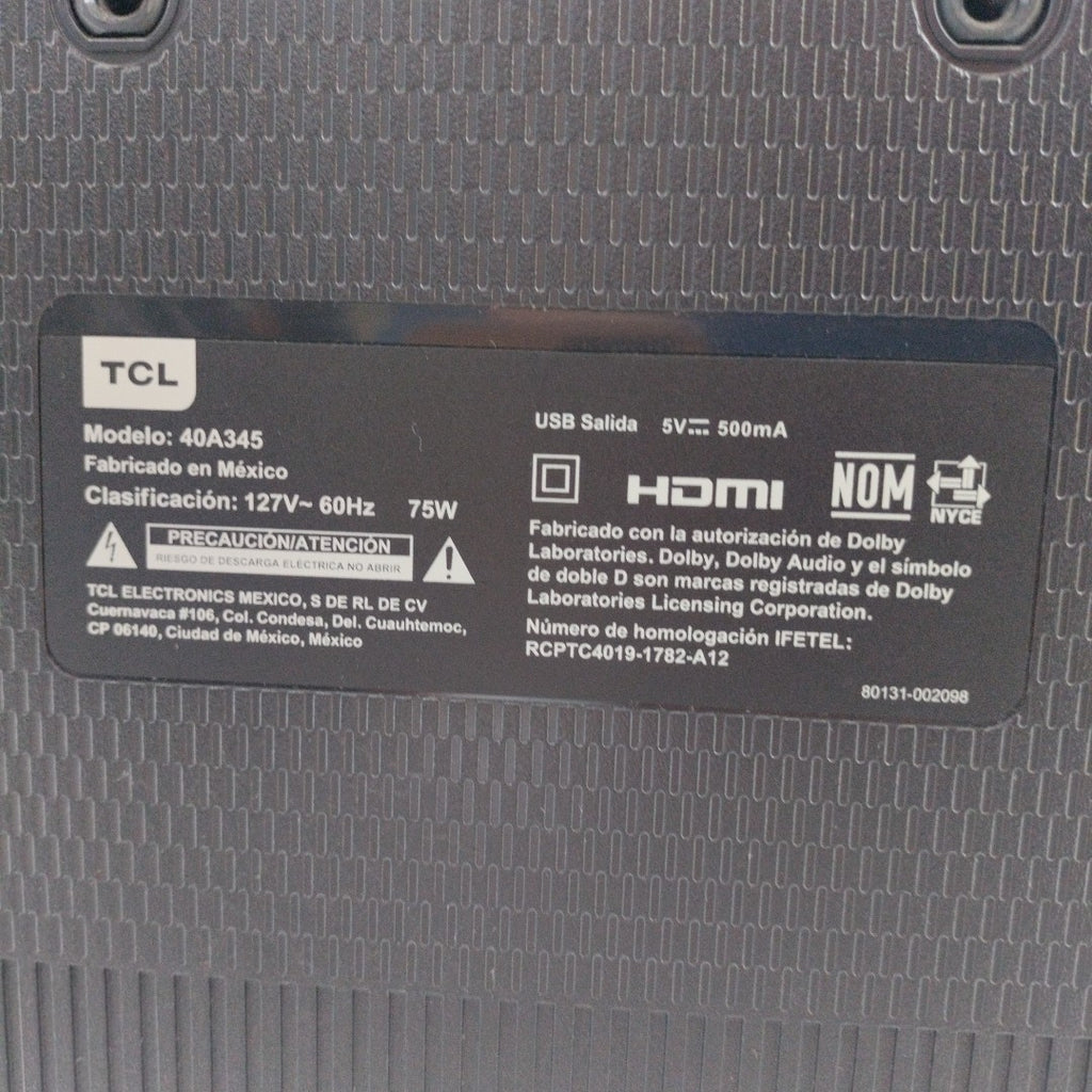PANTALLA TCL 40A345 (2022) 40" LED FULL HD (SEMINUEVO)