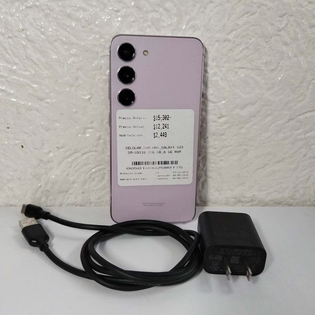 CELULAR SAMSUNG GALAXY S23 SM-S911B 256 GB 8 GB RAM (SEMINUEVO)