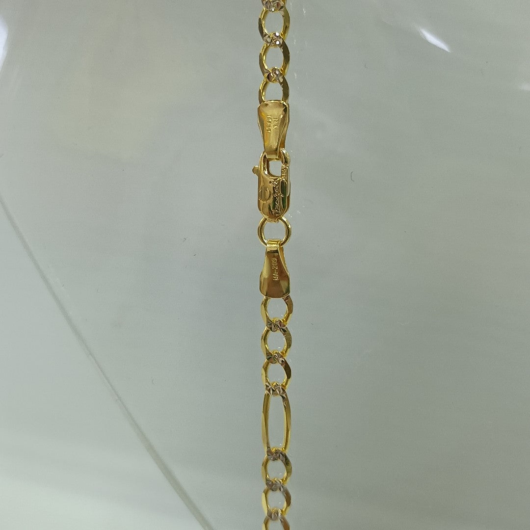 CADENAS CARTIER 3*1 DIAMANTADA ORO 14K 7.5 (NUEVO)