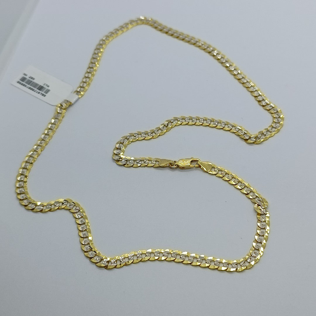 CADENAS BARBADA DIAMANTADA ORO 14K 15.5 (NUEVO)