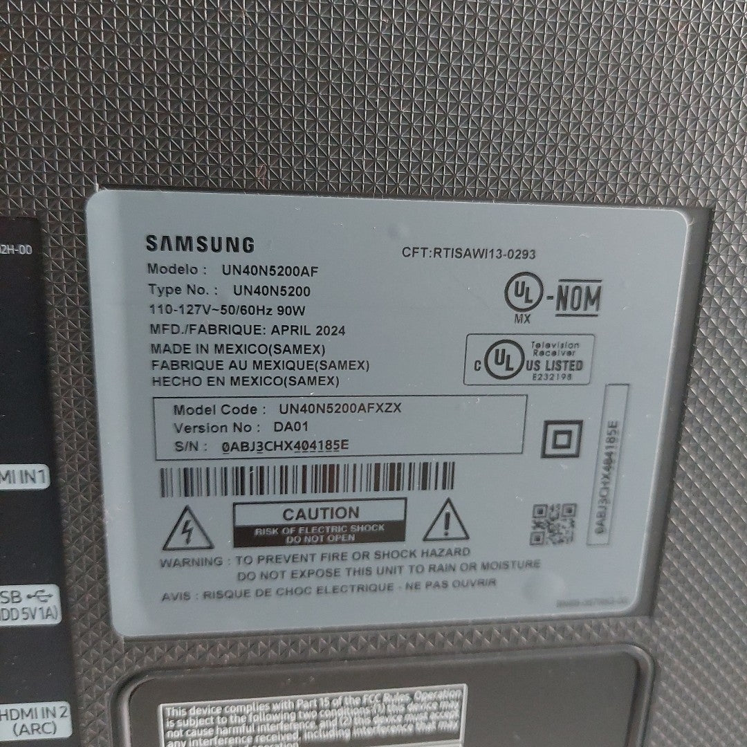 PANTALLA SAMSUNG UN40N5200AF (2024) 40" LED FULL HD (SEMINUEVO)
