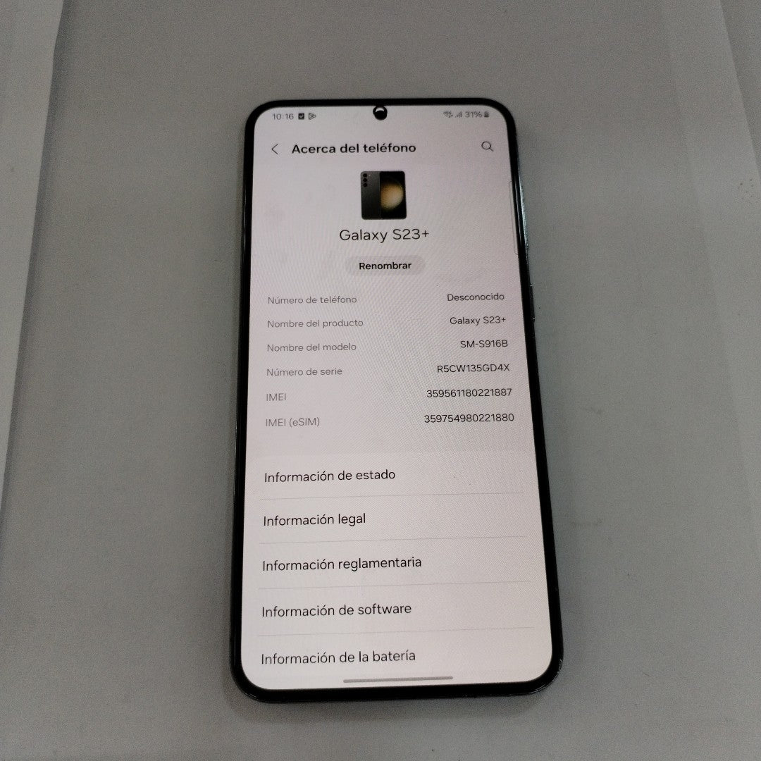 CELULAR SAMSUNG GALAXY S23+ SM-S916B 512 GB 8 GB RAM (SEMINUEVO)