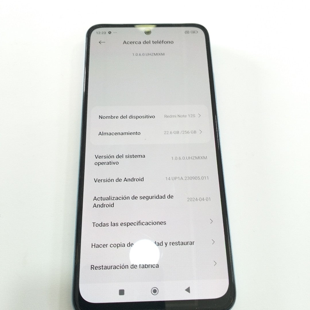 CELULAR XIAOMI REDMI NOTE 12S 2303ERA42L (2023) 256 GB 8 GB RAM (SEMINUEVO)