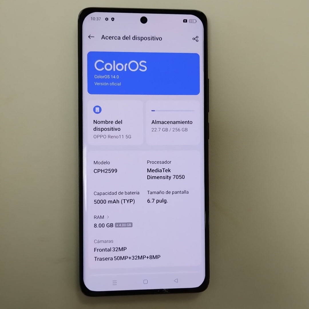CELULAR OPPO  RENO11 5G CPH2599 (2024) 256 GB 8 GB RAM (SEMINUEVO)