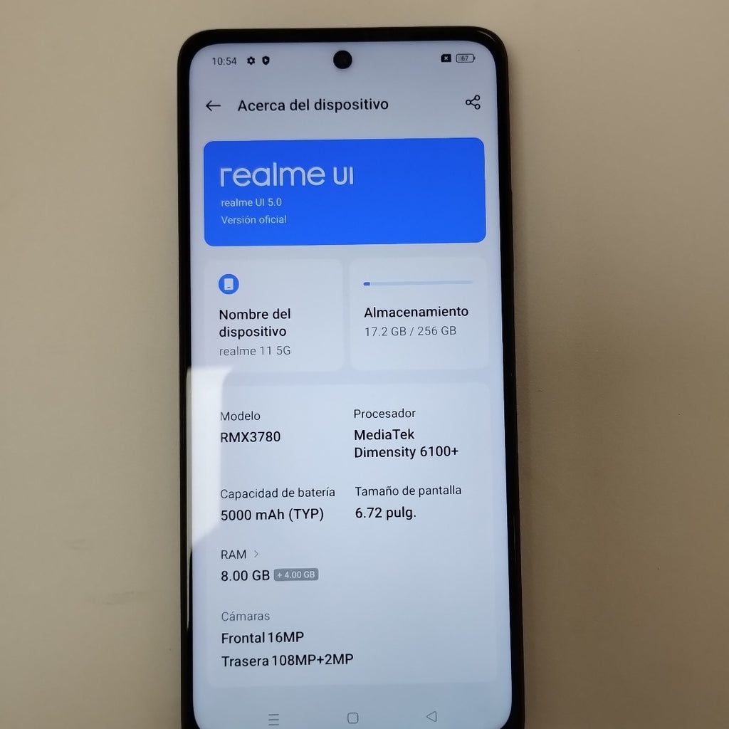 CELULAR REALME 11 5G RMX3780 (2023) 256 GB 8 GB RAM (SEMINUEVO)