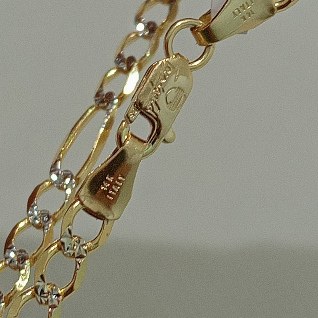 CADENAS CARTIER 3*1 DIAMANTADA ORO 14K 7.5 (NUEVO)