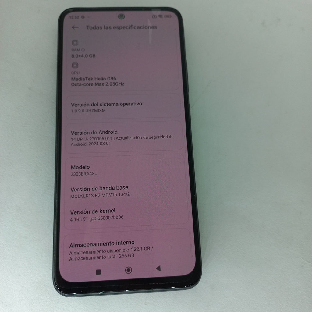 CELULAR XIAOMI REDMI NOTE 12S 2303ERA42L (2023) 256 GB 8 GB RAM (SEMINUEVO)