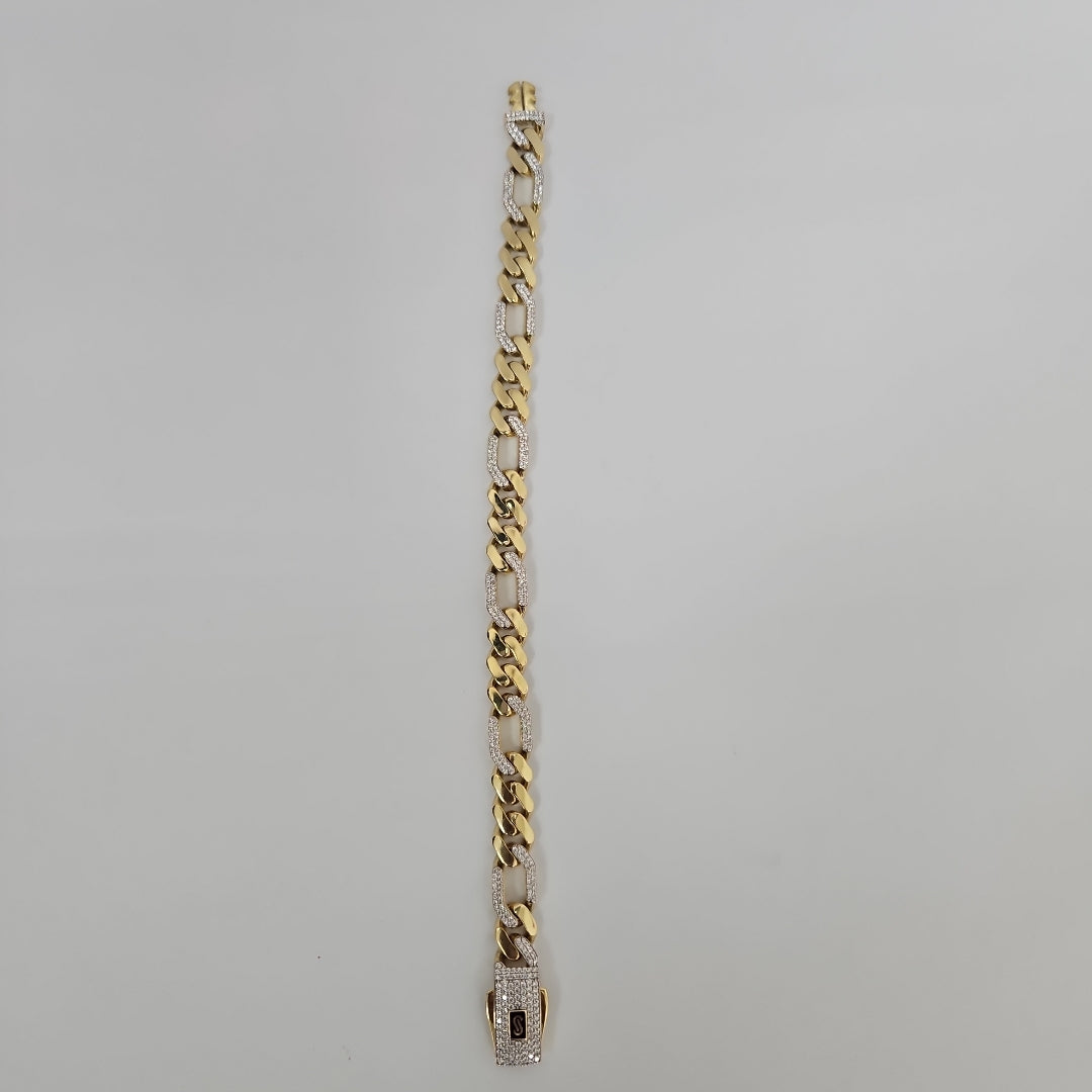 PULSERA CABALLERO MONACO ORO 10K 14.3 (NUEVO)
