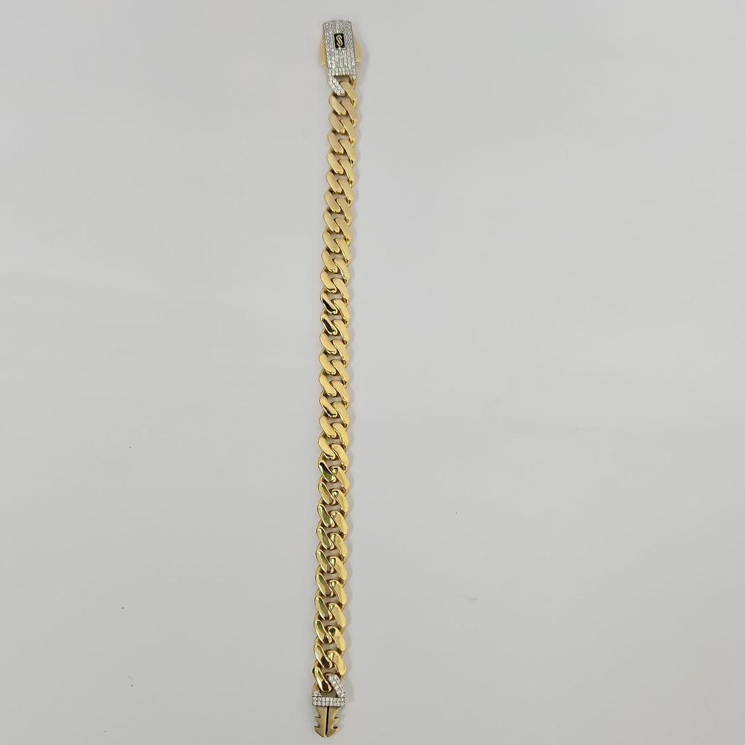 PULSERA CABALLERO MONACO ORO 10K 12.6 (NUEVO)