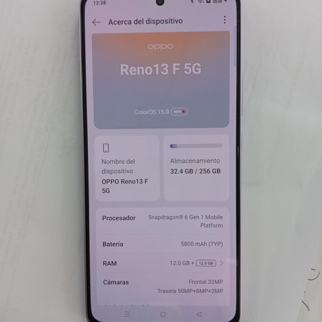 CELULAR OPPO  RENO 13F 5G CPH2699 (2025) 256 GB 12 GB RAM (SEMINUEVO)