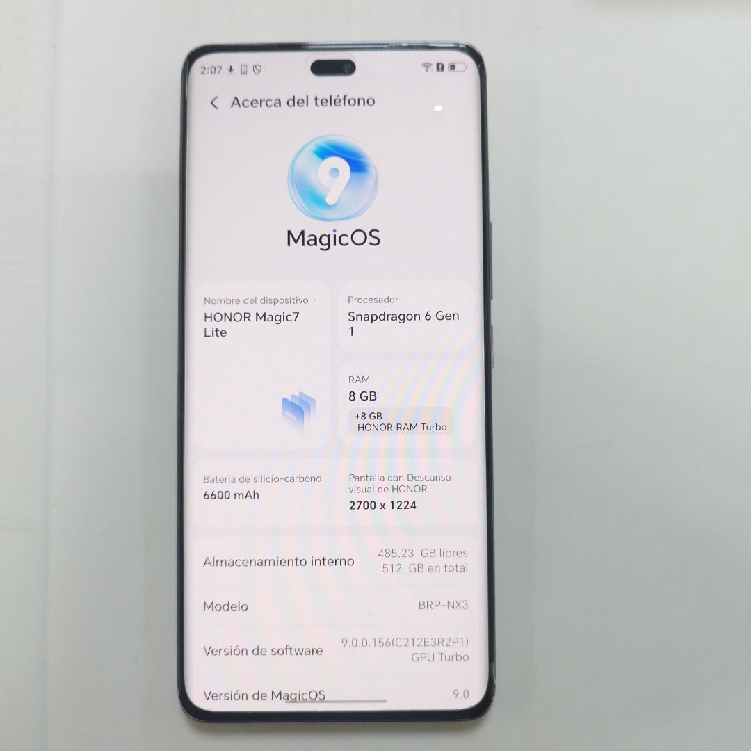 CELULAR HONOR MAGIC 7 LITE BRP-NX3 (2025) 512 GB 8 GB RAM (SEMINUEVO)