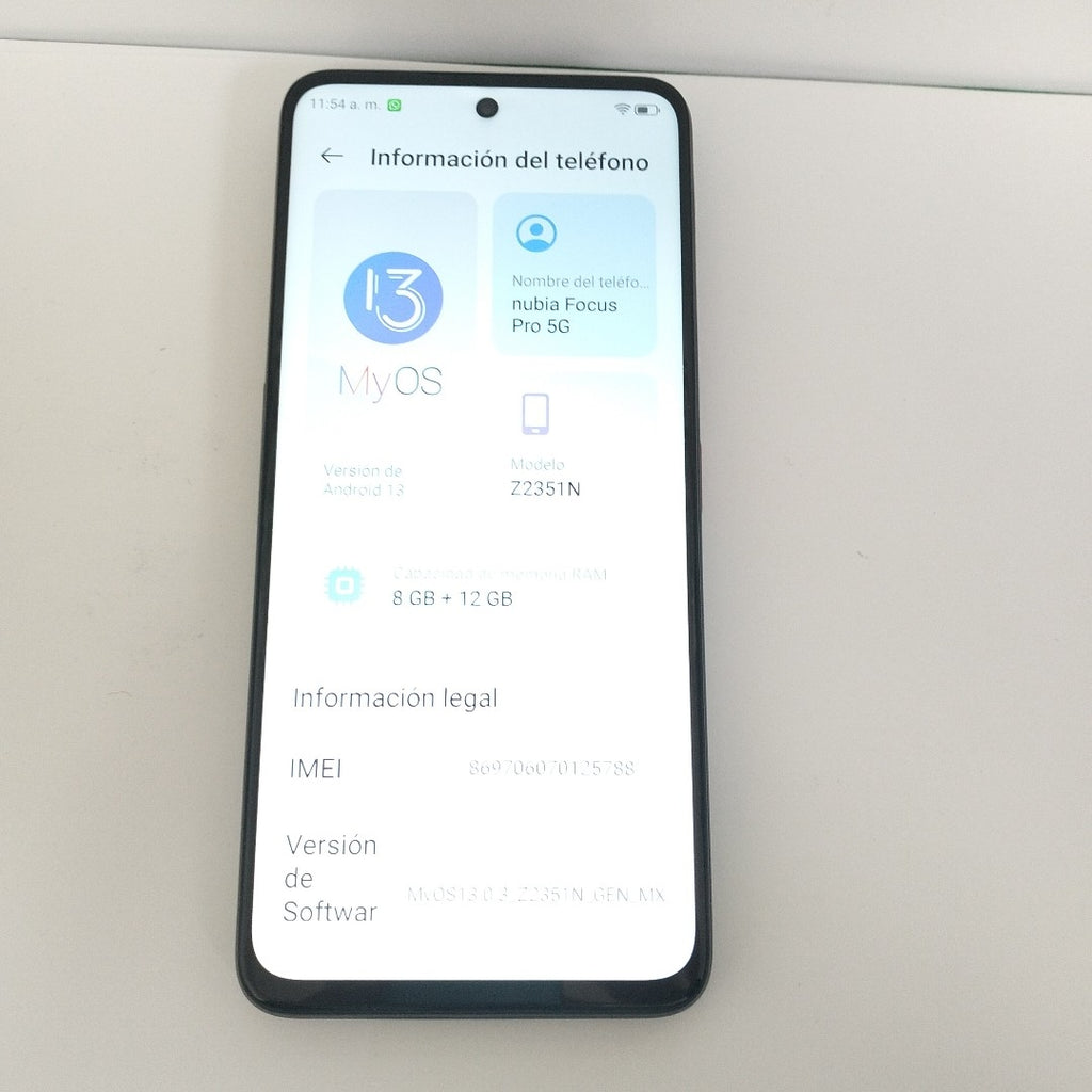 CELULAR NUBIA  FOCUS PRO 5G Z2351N 256 GB 8 GB RAM (SEMINUEVO)